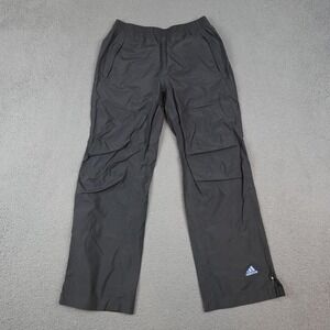 Adidas Pants Youth Medium Black ClimaProof Rain Shell Wind Packable Ankle Zip